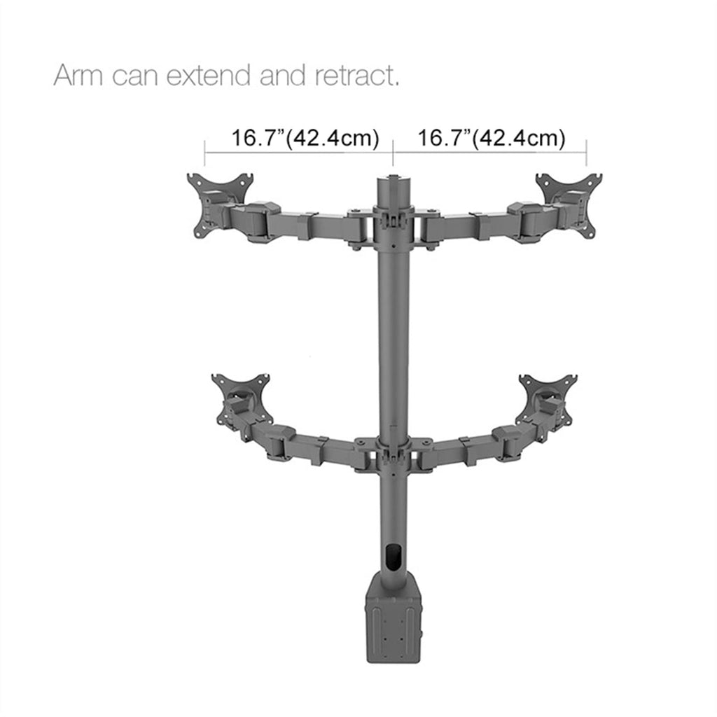 Quad Monitor Desk Mount Stand for Up to 30" Displays