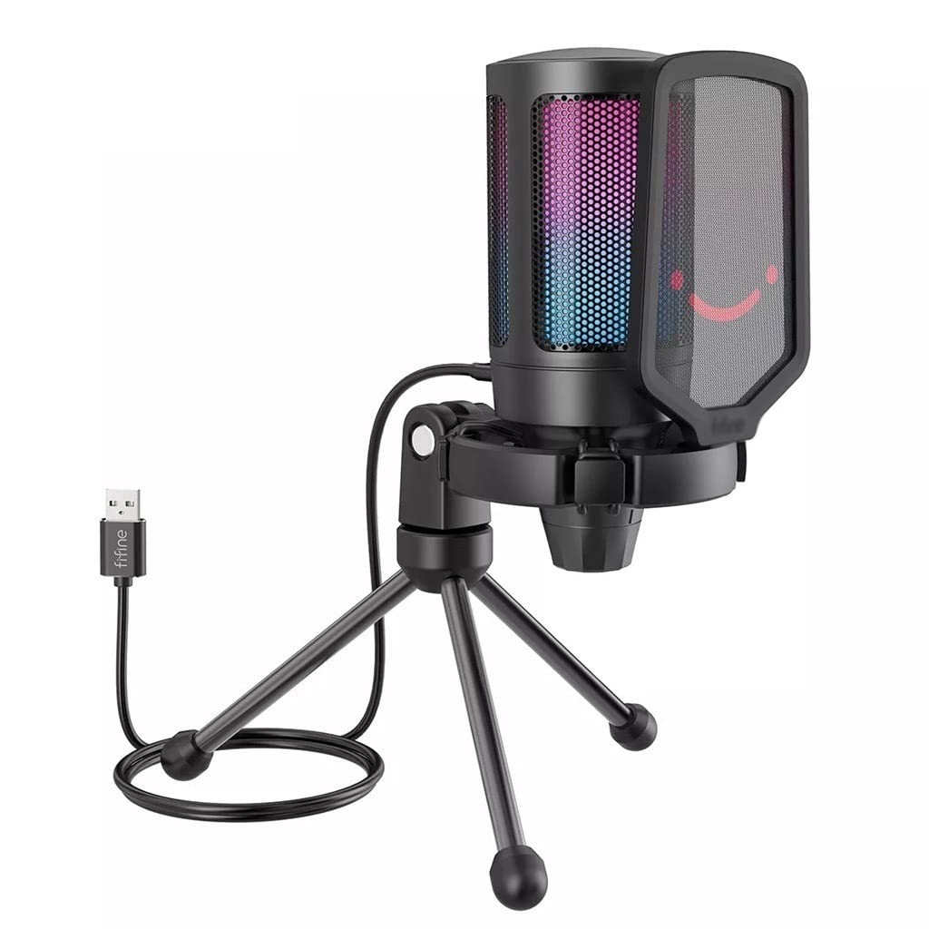 USB Condenser Gaming Microphone with Pop Filter & Gain Control