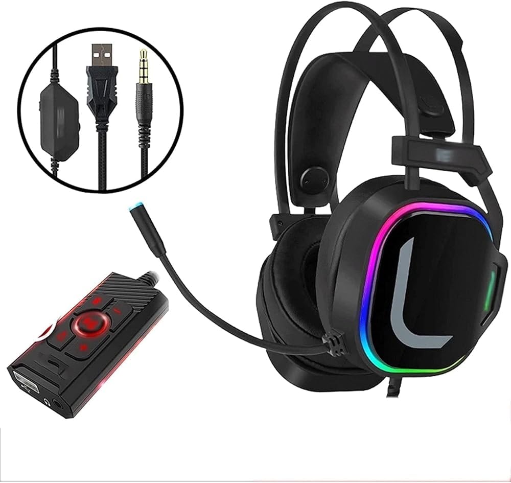 Wired Gaming Headset with Noise-Canceling Microphone