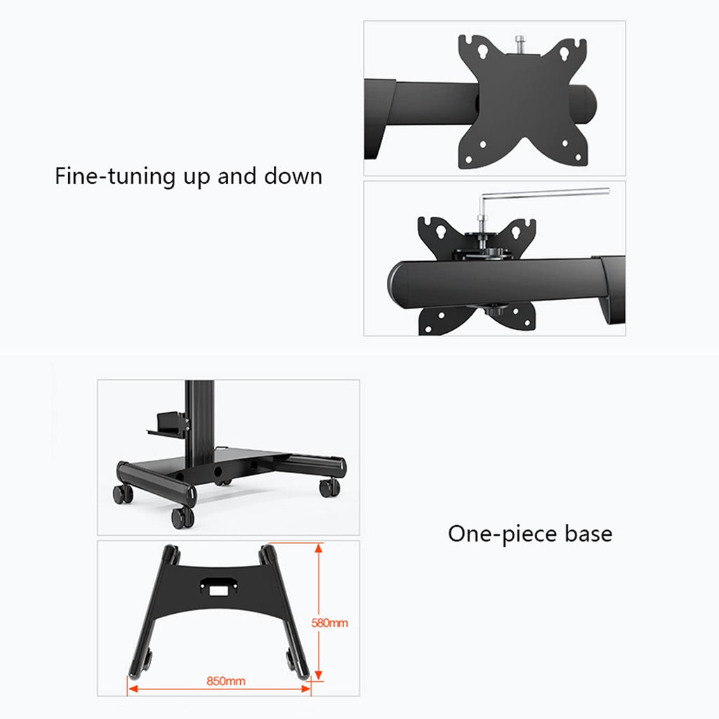 Six-Screen Mobile Monitor Stand with Keyboard & PC Holder