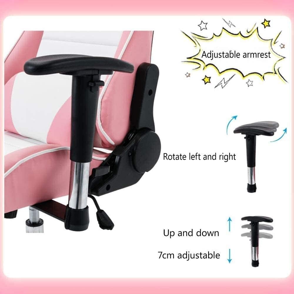 Ergonomic Gaming Chair with Reclining Backrest & Headrest