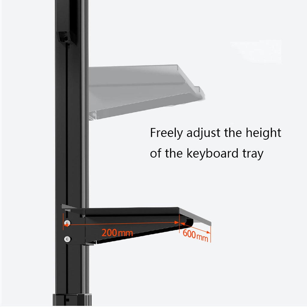 Six-Screen Mobile Monitor Stand with Keyboard & PC Holder