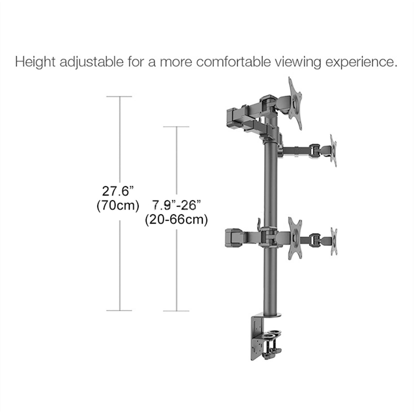 Quad Monitor Desk Mount Stand for Up to 30" Displays