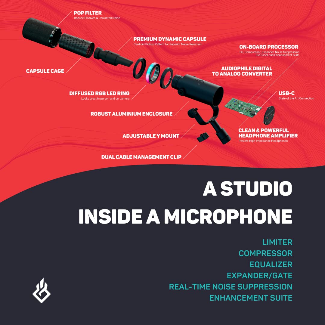 Dynamic USB/XLR Studio Microphone for Streaming & Gaming