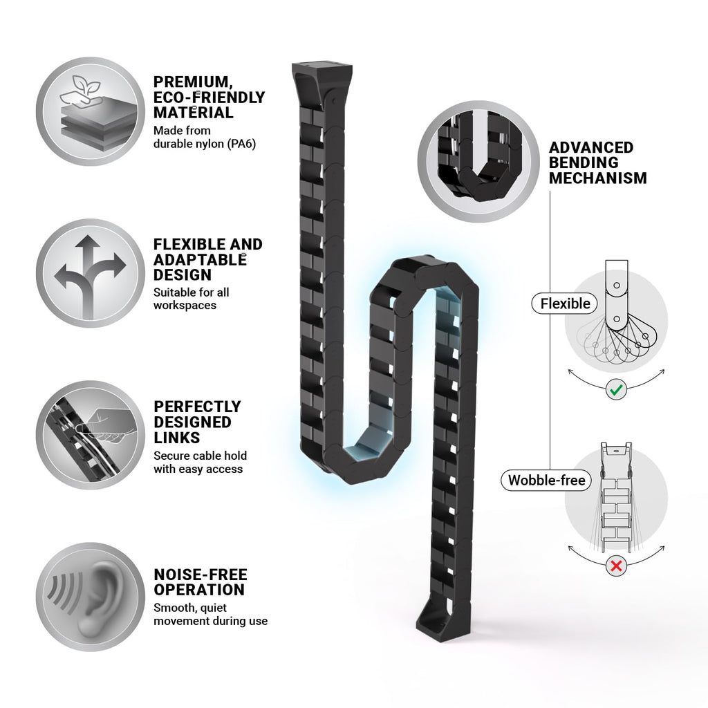 Adjustable Cable Management Spine for Sit-Stand Desks