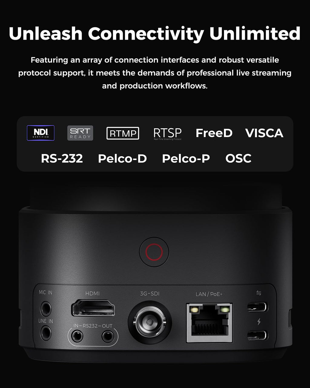 4K PTZR AI Tracking Camera with 5X Optical Zoom