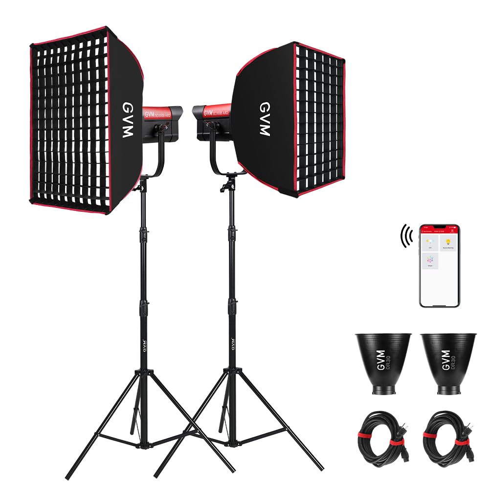 300W Bi-Color COB LED Video Light Kit with Softboxes (2-Pack)