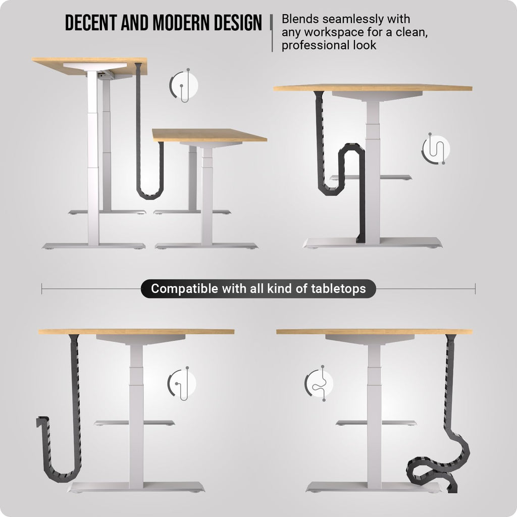 Adjustable Cable Management Spine for Sit-Stand Desks