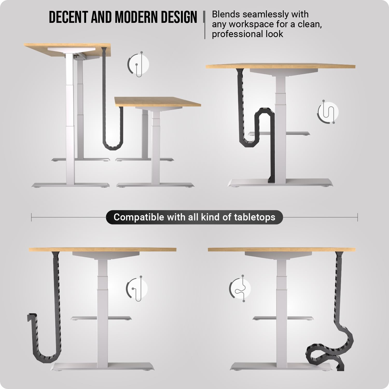 Adjustable Cable Management Spine for Sit-Stand Desks