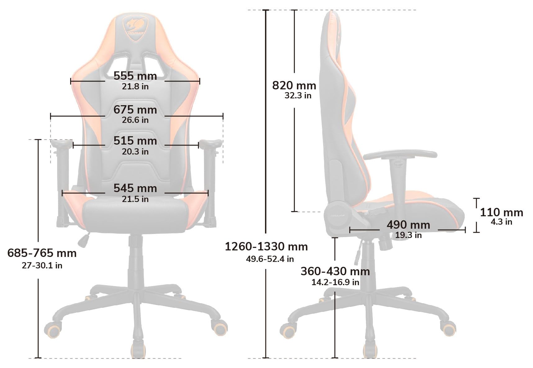 COUGAR Rüstung Elite Gaming Chair, Leather