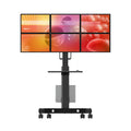 Six-Screen Mobile Monitor Stand with Keyboard & PC Holder