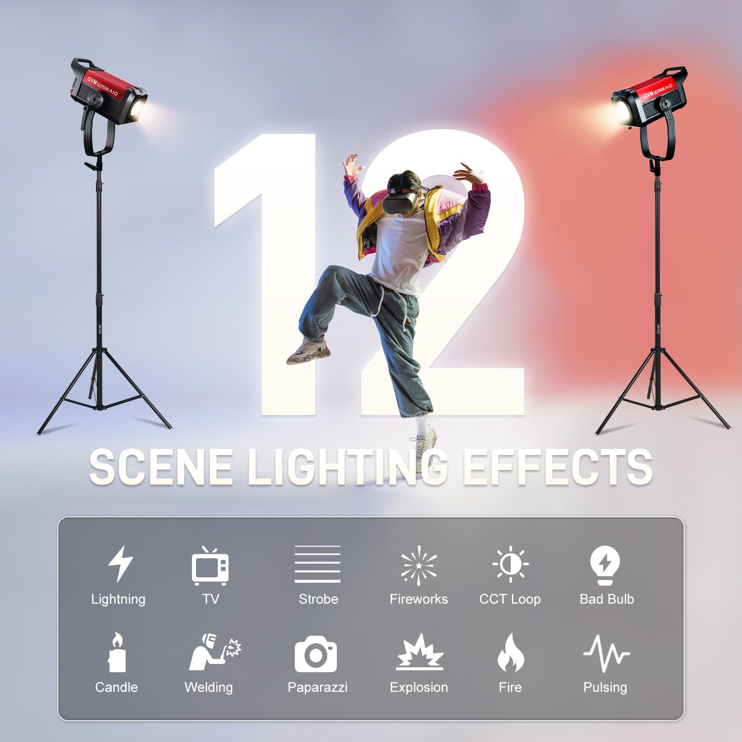 Bi-Color LED Video Light Kit with Softboxes (2-Pack)