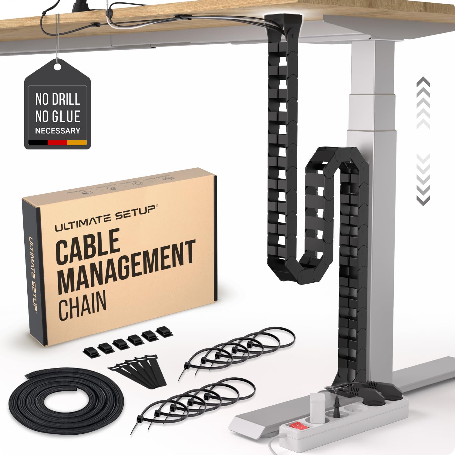 Adjustable Cable Management Spine for Sit-Stand Desks