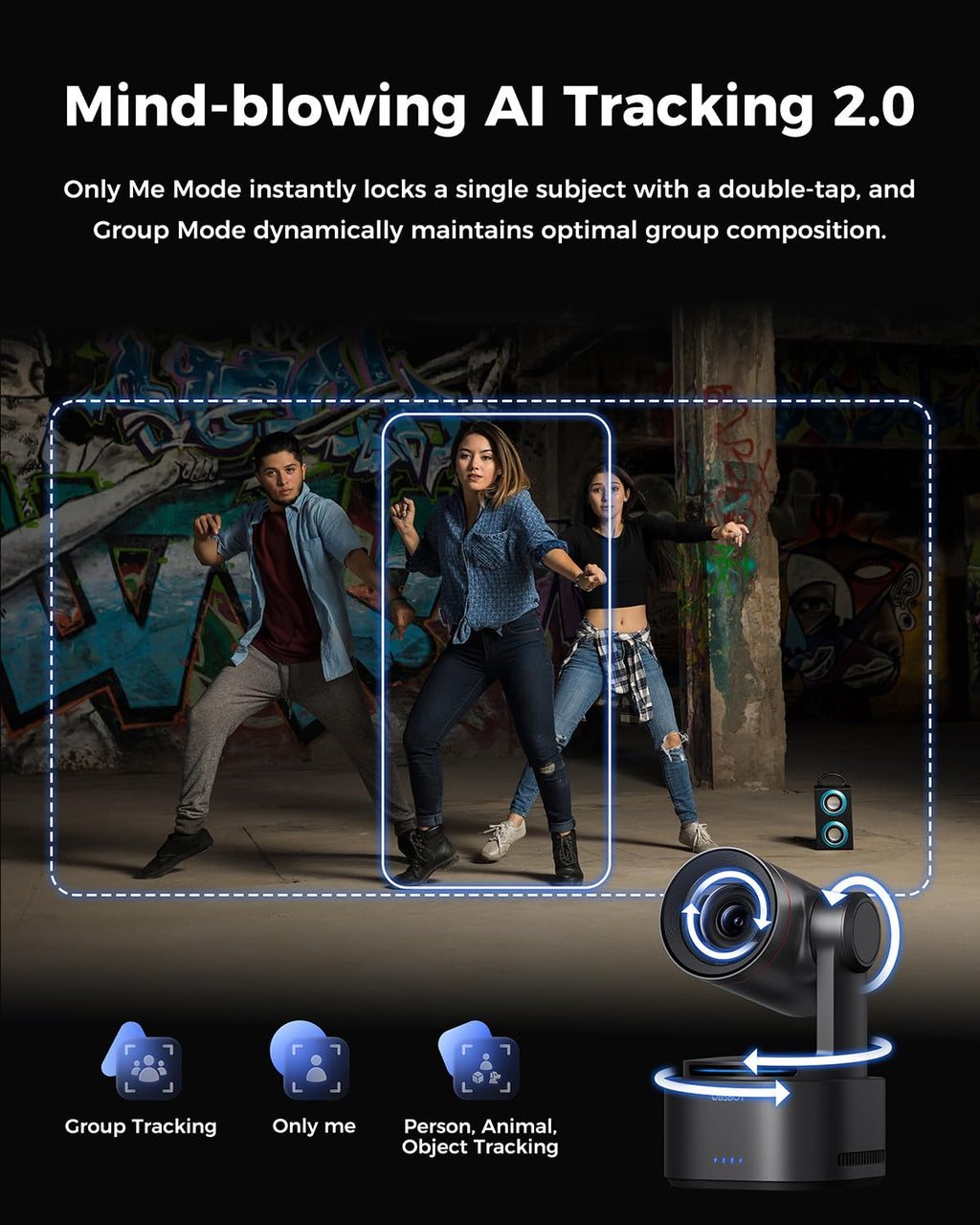 4K PTZR AI Tracking Camera with 5X Optical Zoom