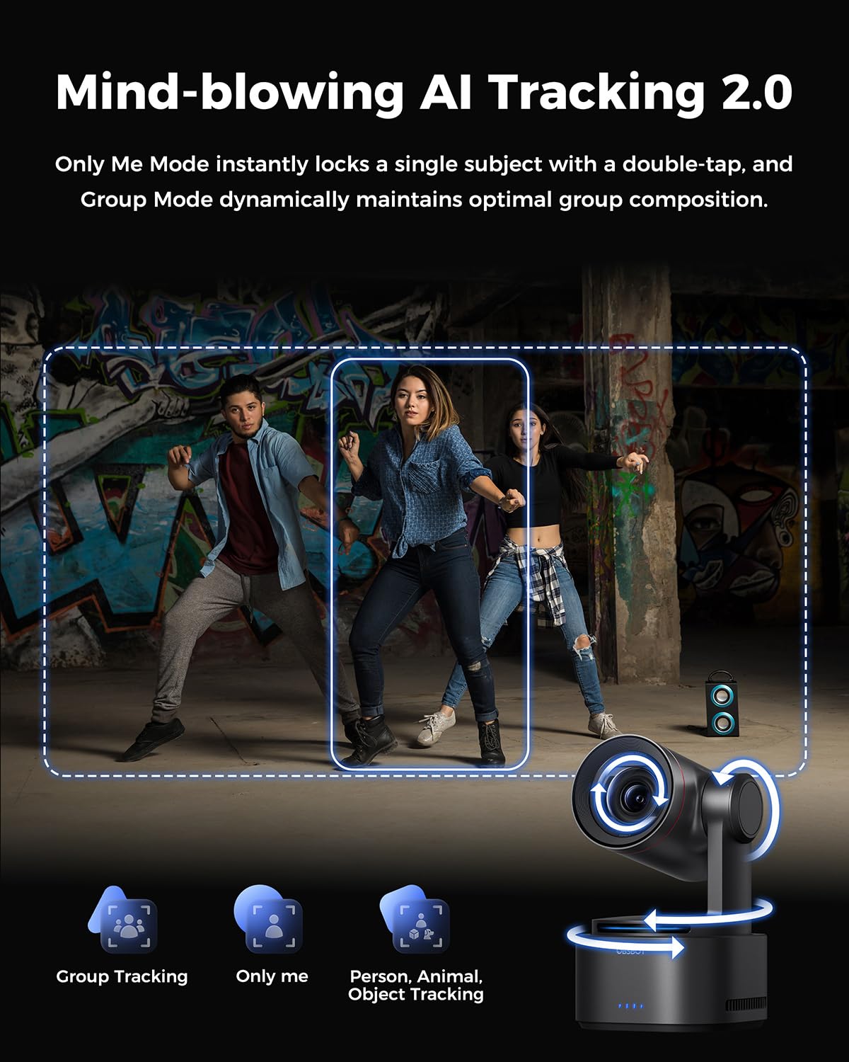 4K PTZR AI Tracking Camera with 5X Optical Zoom