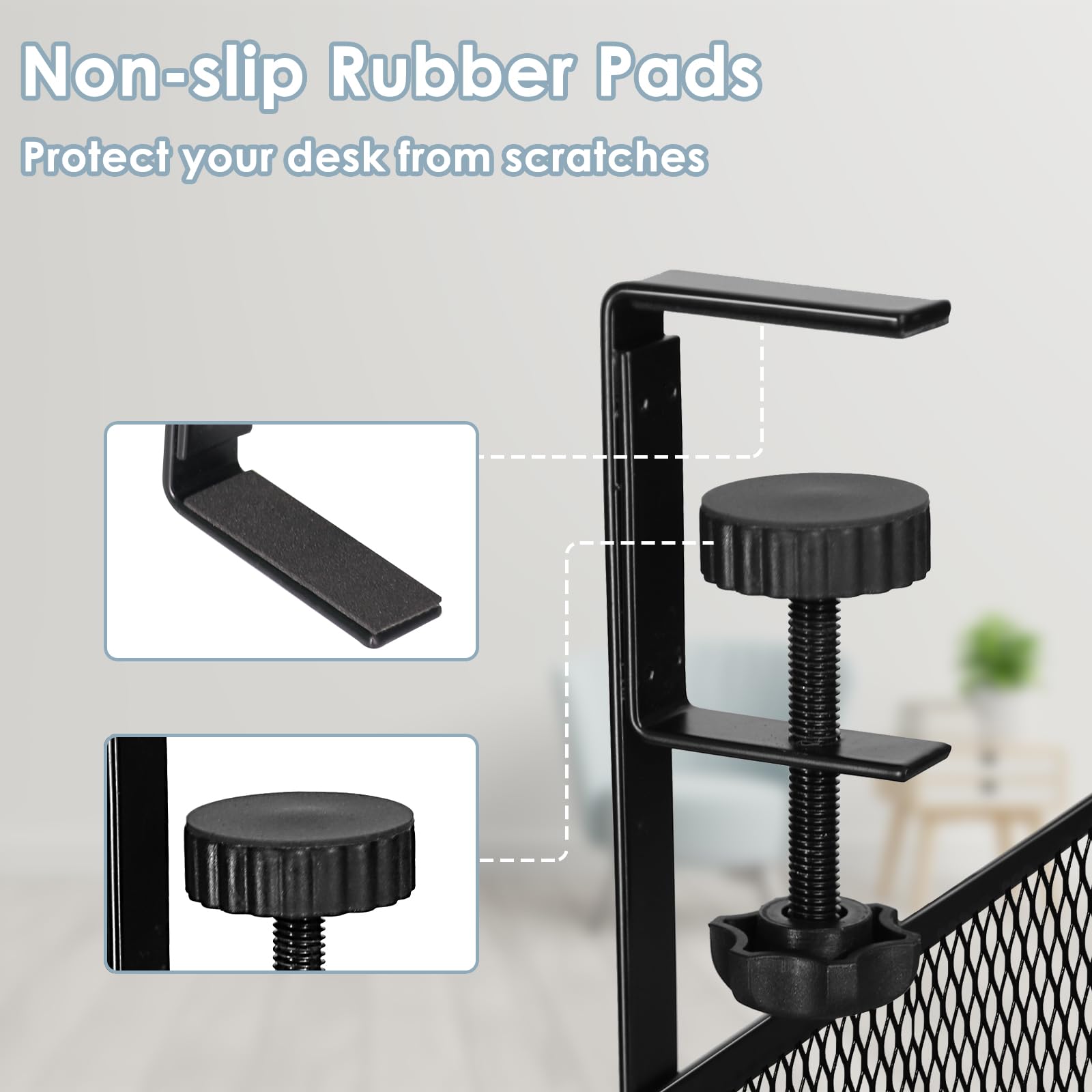 Metal Under Desk Cable Management Tray with Clamp