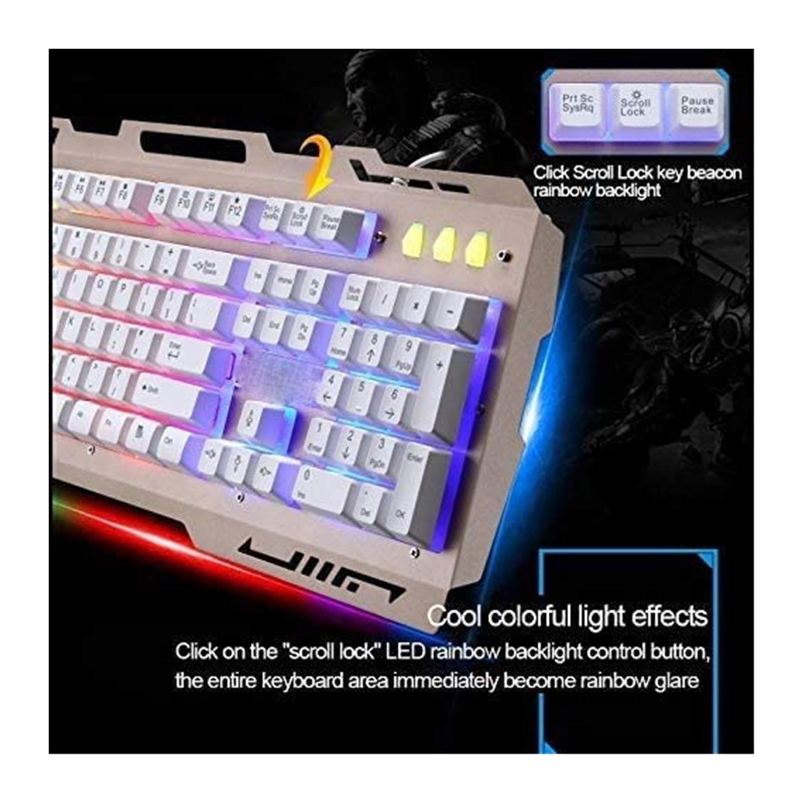 RGB Backlit Wired Gaming Keyboard & Mouse Combo