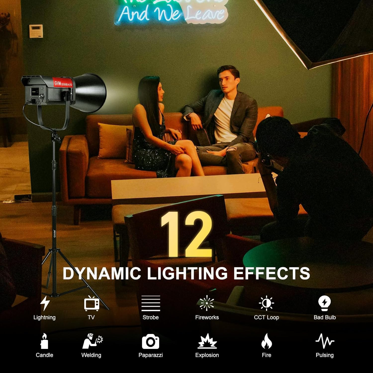 300W Bi-Color COB LED Video Light Kit with Softboxes (2-Pack)