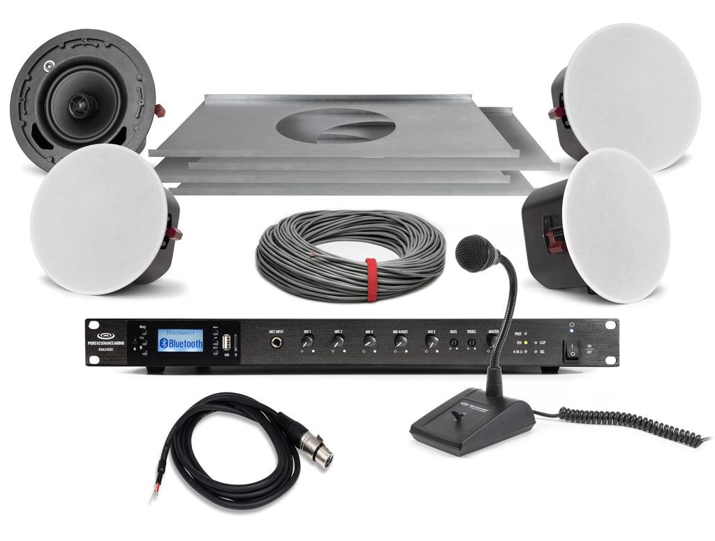 Ceiling Speaker Sound System with Mixer Amplifier & Microphone