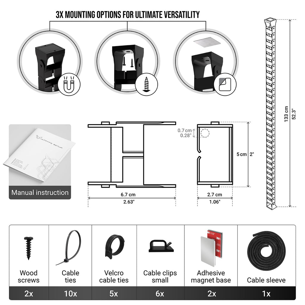 Adjustable Cable Management Spine for Sit-Stand Desks