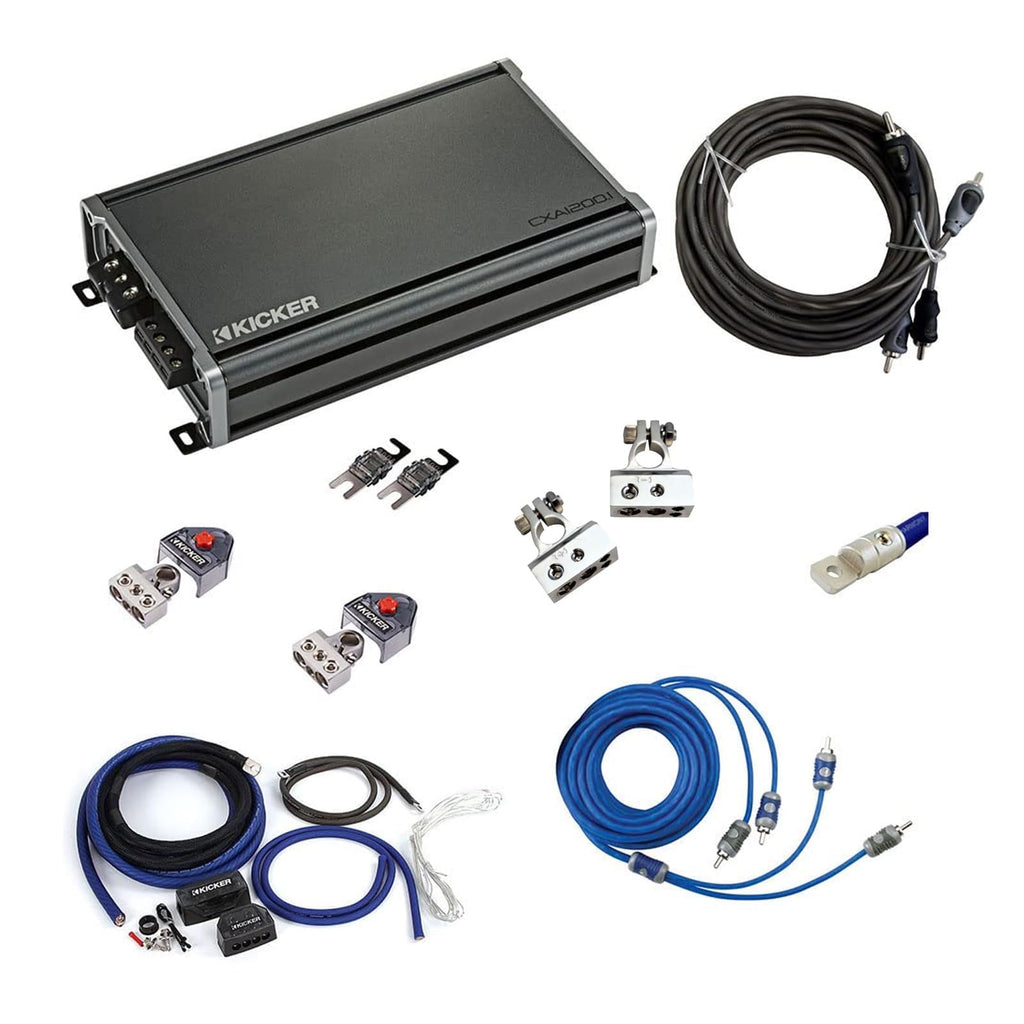 Car Audio Subwoofer Amplifier with 1/0 Gauge Wiring Kit