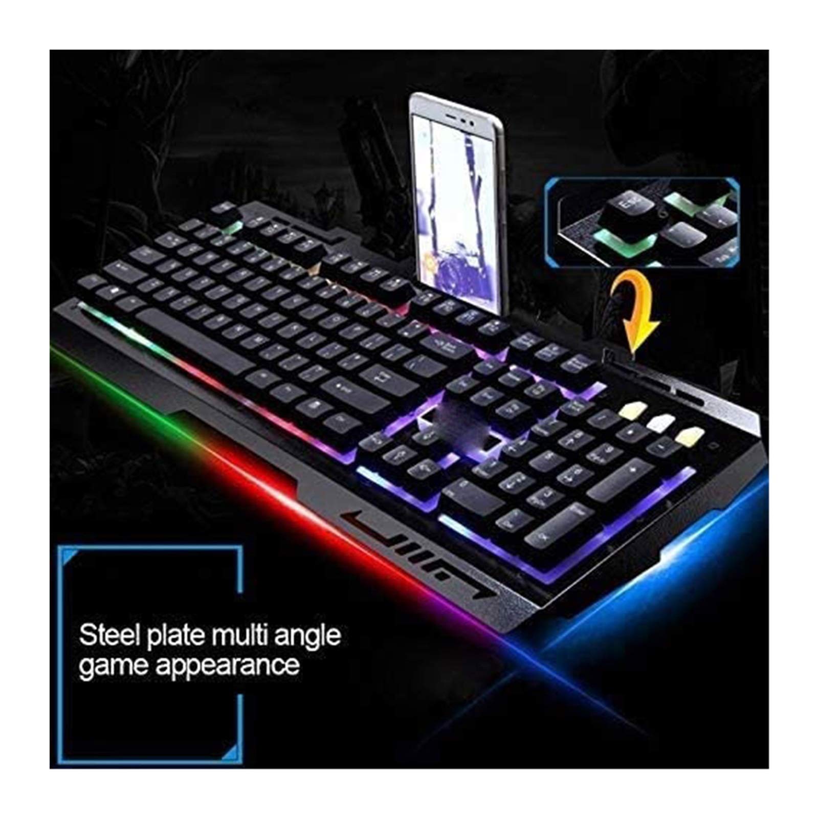 RGB Backlit Wired Gaming Keyboard & Mouse Combo