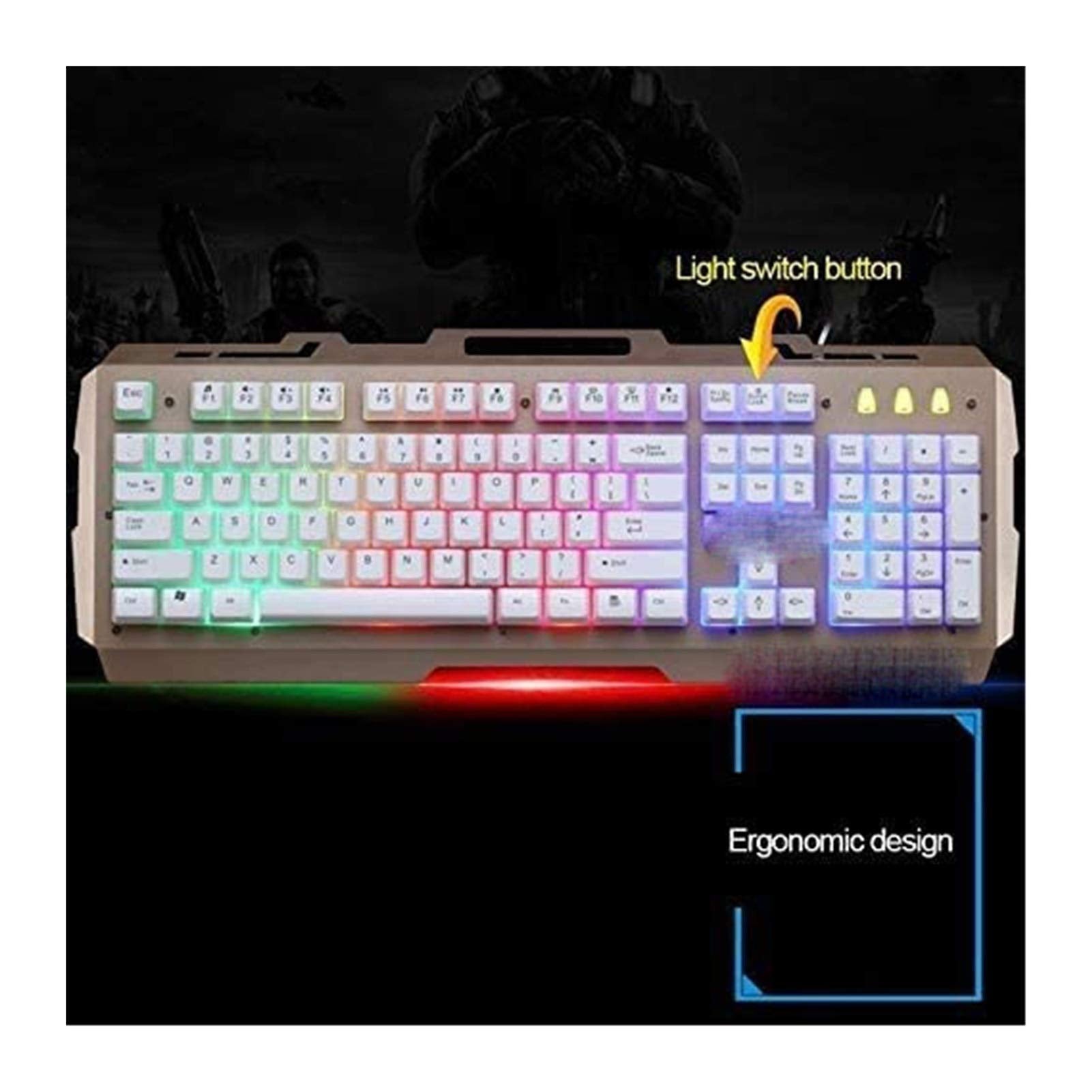 RGB Backlit Wired Gaming Keyboard & Mouse Combo
