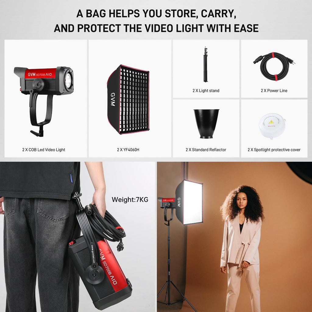 Bi-Color LED Video Light Kit with Softboxes (2-Pack)