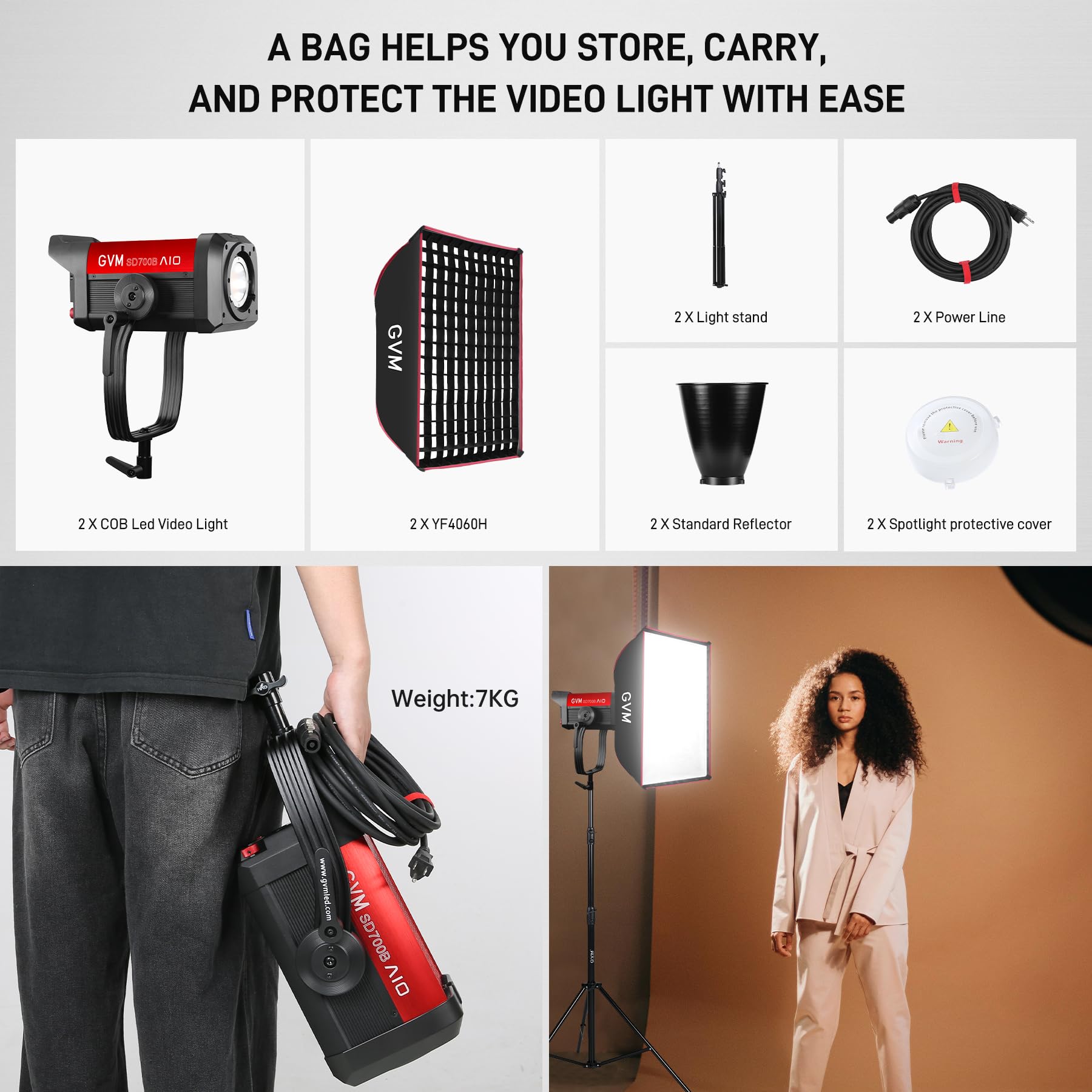 Bi-Color LED Video Light Kit with Softboxes (2-Pack)