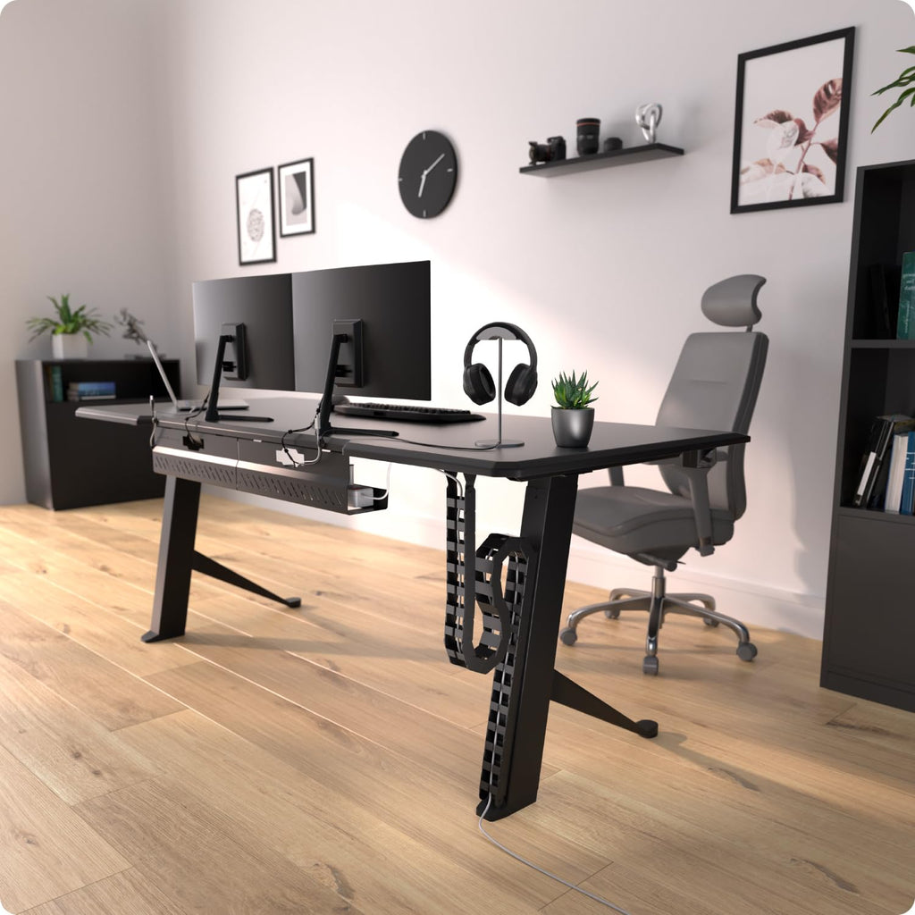 Adjustable Cable Management Spine for Sit-Stand Desks