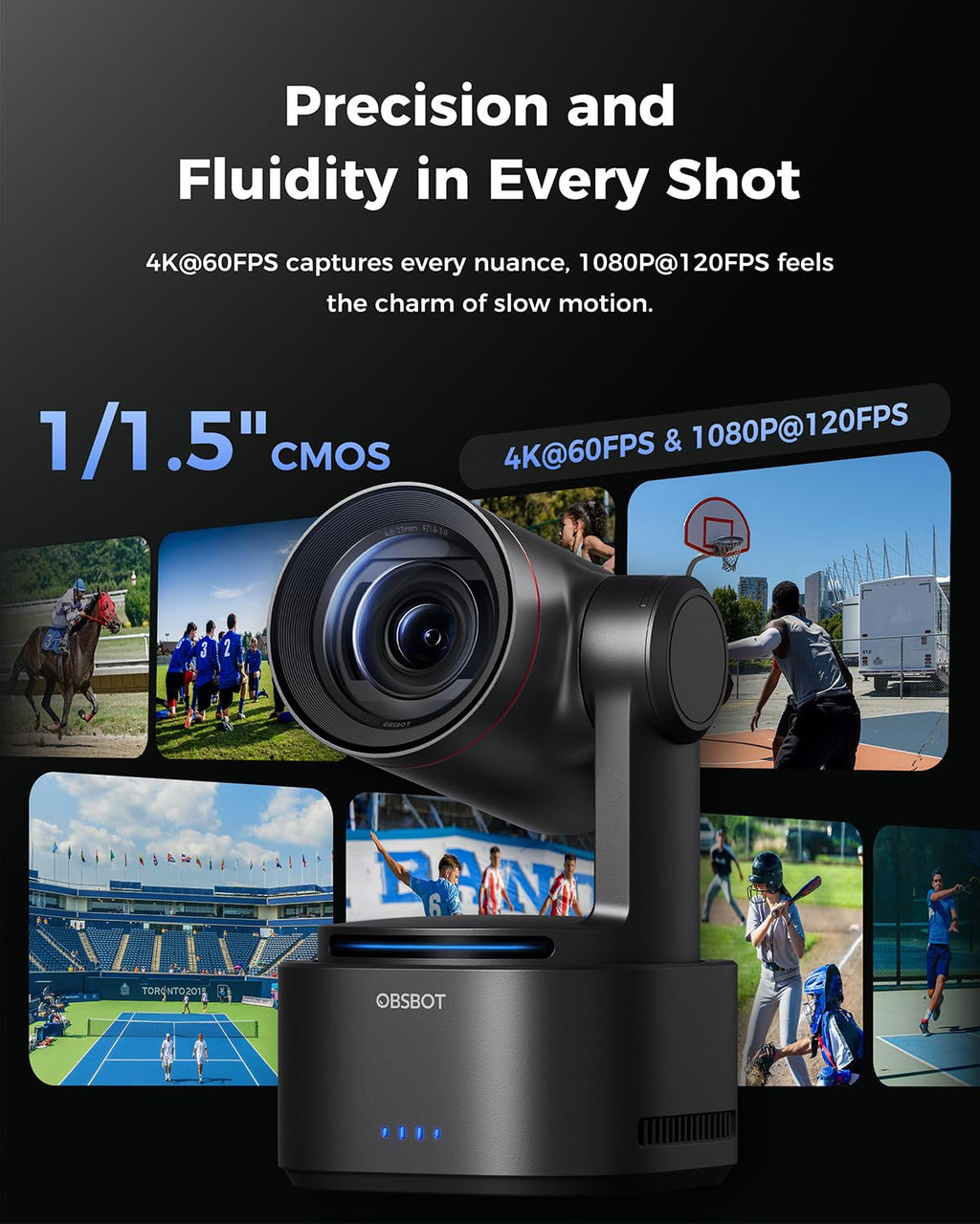 4K PTZR AI Tracking Camera with 5X Optical Zoom