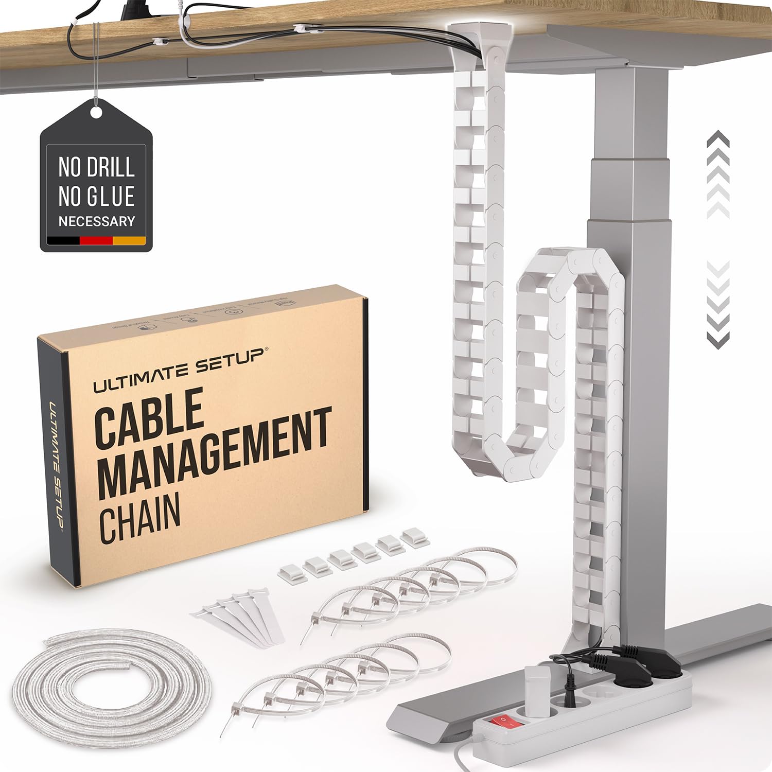 Adjustable Cable Management Spine for Sit-Stand Desks