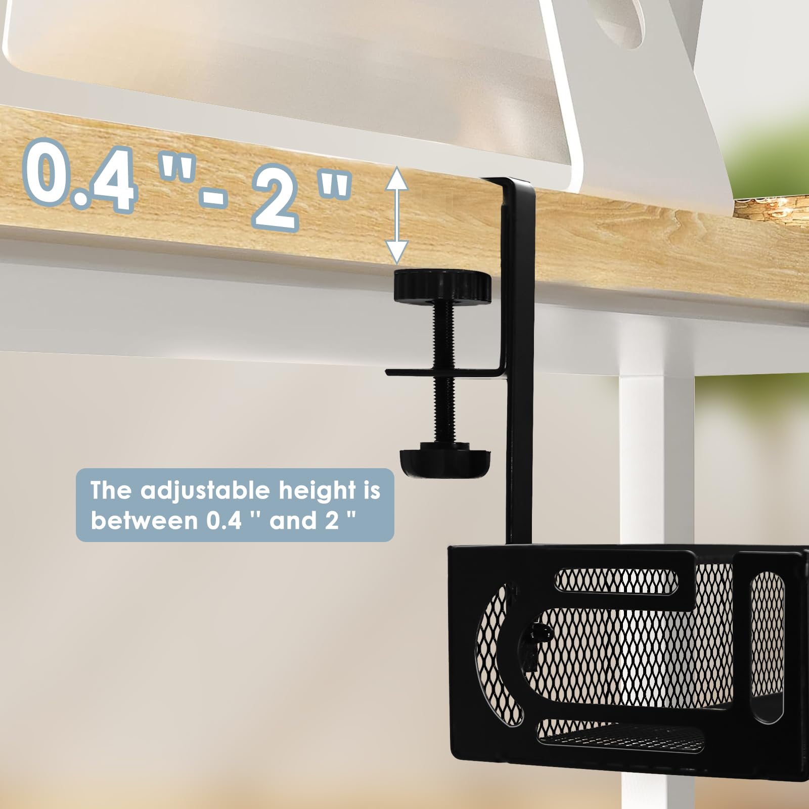 Metal Under Desk Cable Management Tray with Clamp