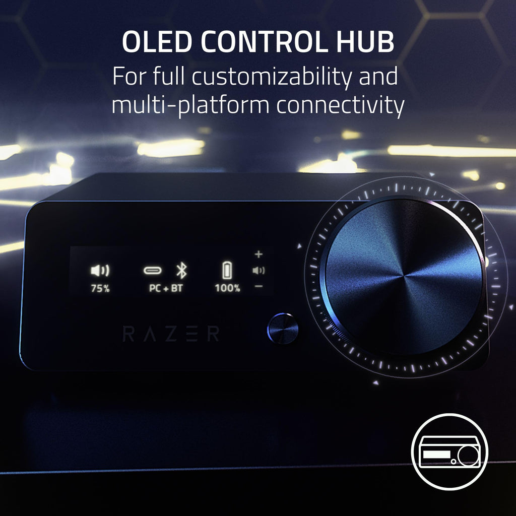 Wireless Gaming Headset with OLED Control Hub & HD Haptics