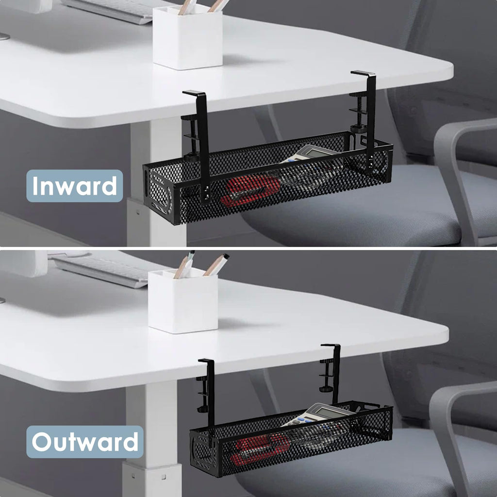 Metal Under Desk Cable Management Tray with Clamp