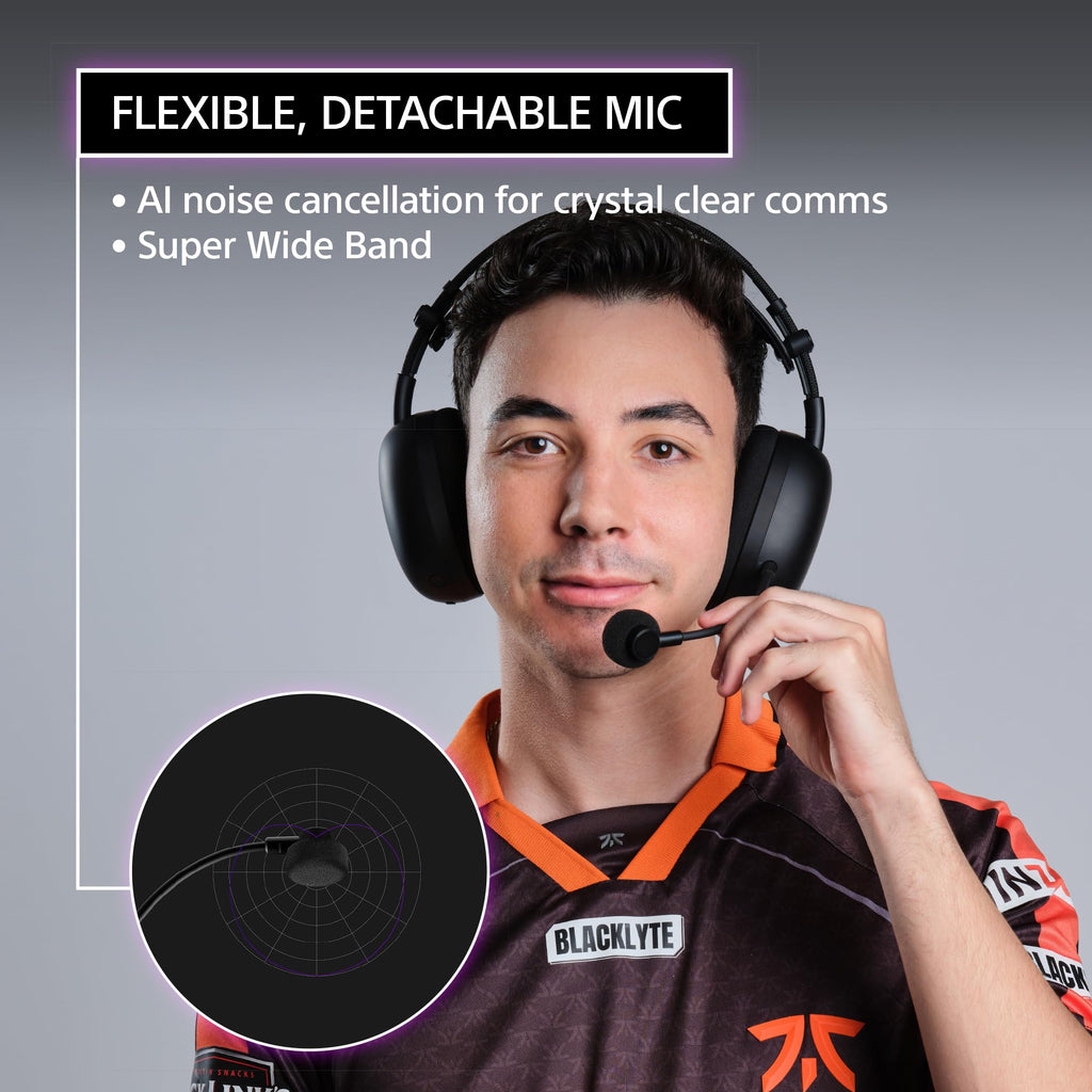 Wireless Noise-Canceling Gaming Headset with Detachable AI Microphone