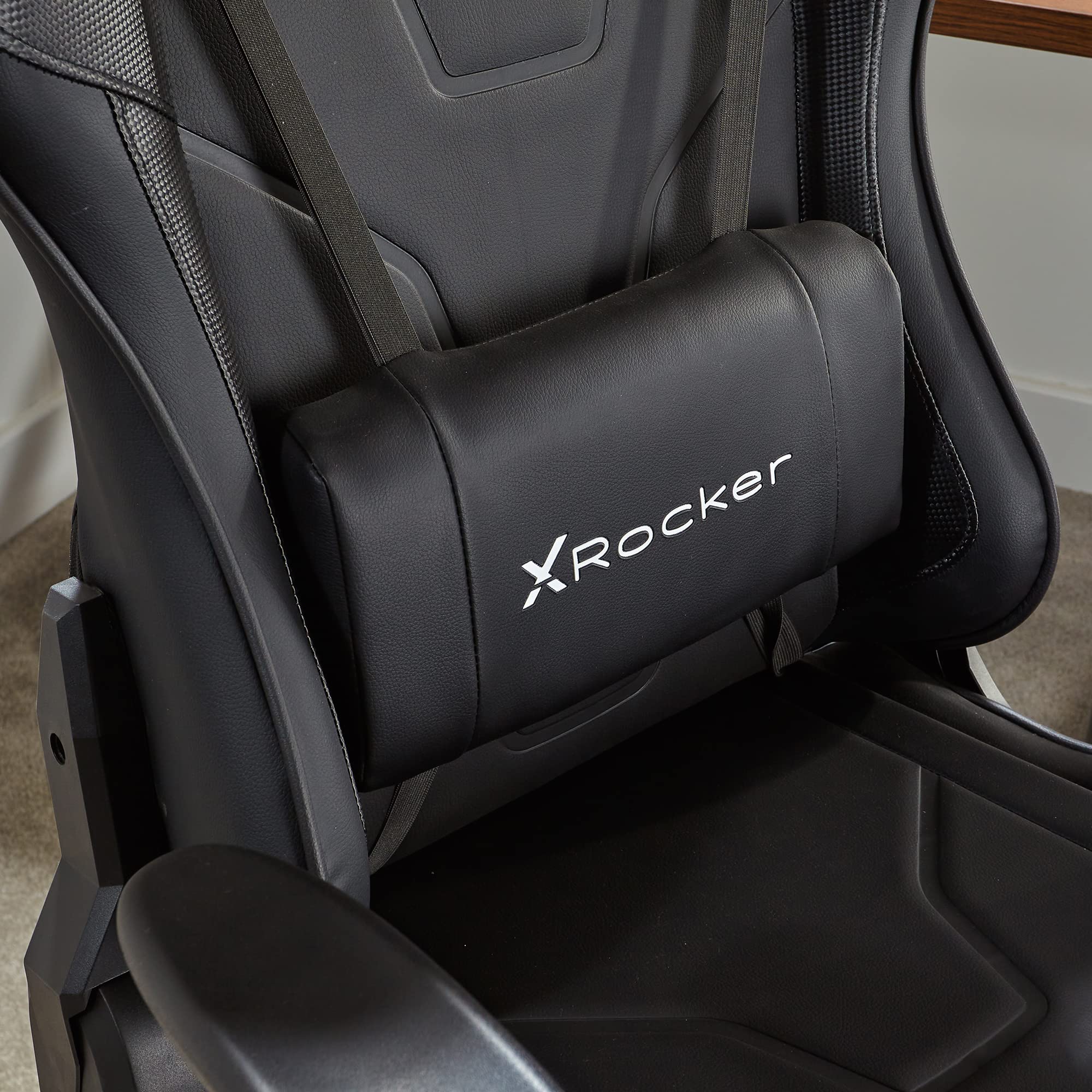 X-Rocker Agility Sport Esport Gaming Chair with Comfort Adjustability - Carbon Black