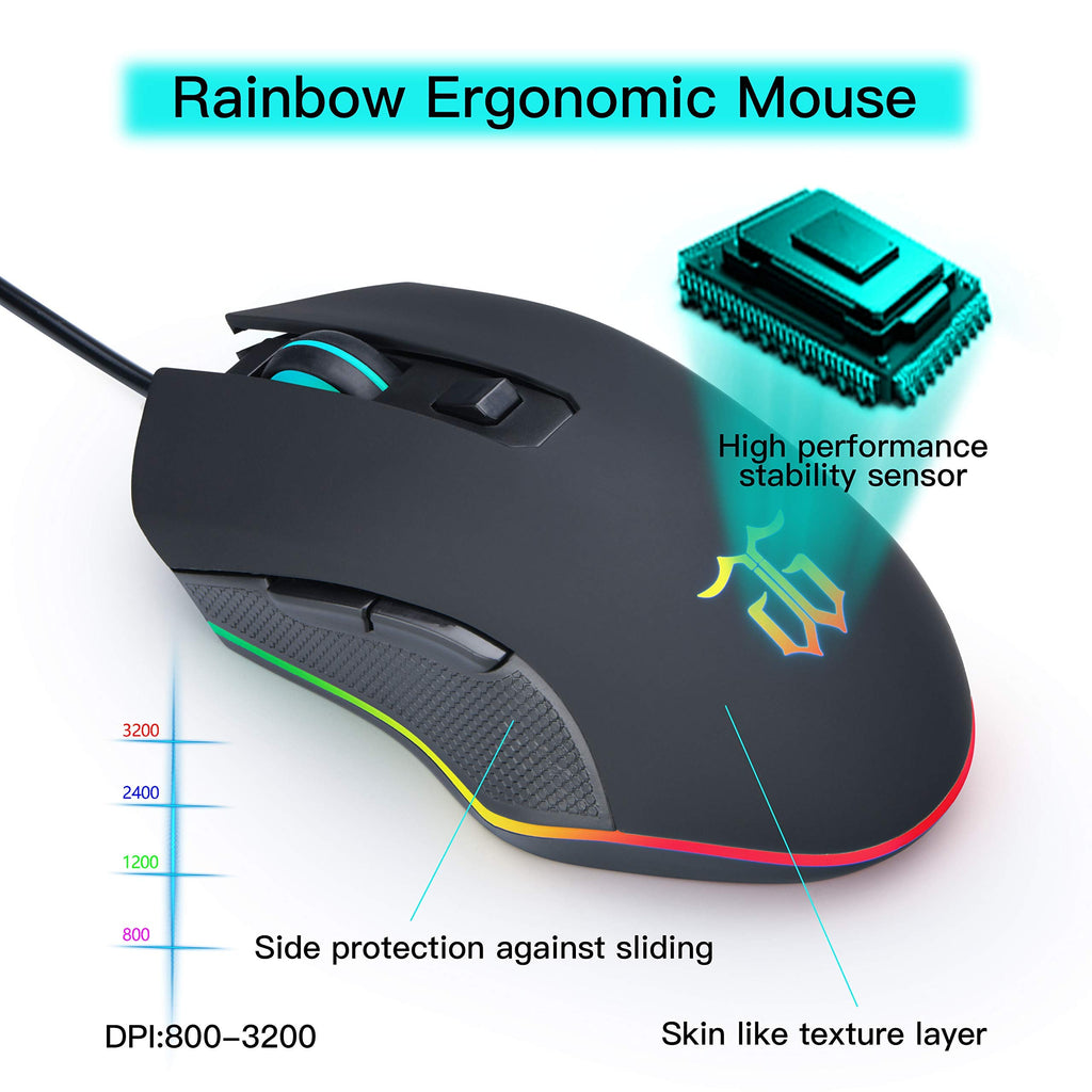 One-Handed RGB Gaming Keyboard & Mouse Combo with Console Adapter