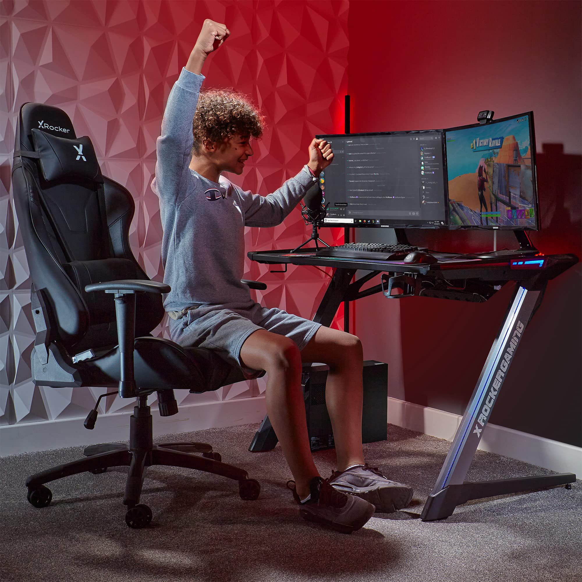 X-Rocker Agility Sport Esport Gaming Chair with Comfort Adjustability - Carbon Black