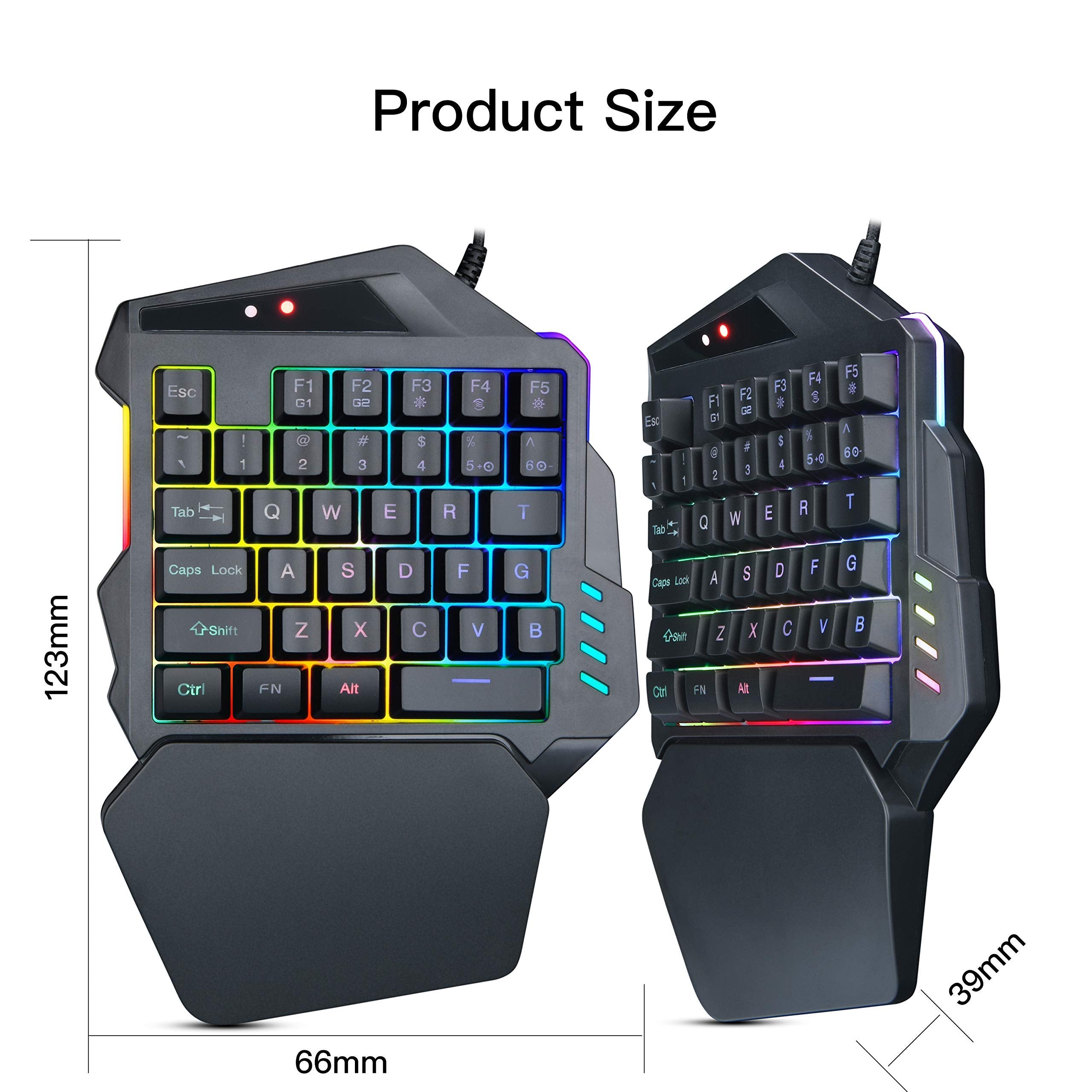 One-Handed RGB Gaming Keyboard & Mouse Combo with Console Adapter