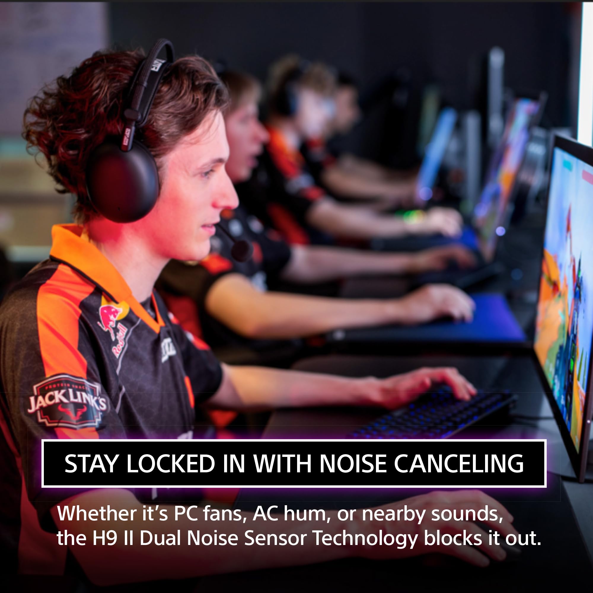 Wireless Noise-Canceling Gaming Headset with Detachable AI Microphone