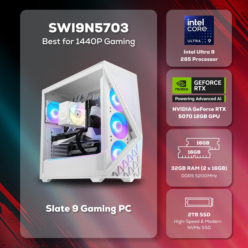 Gaming Desktop PC Ultra 9 RTX 5070 32GB 2TB SSD