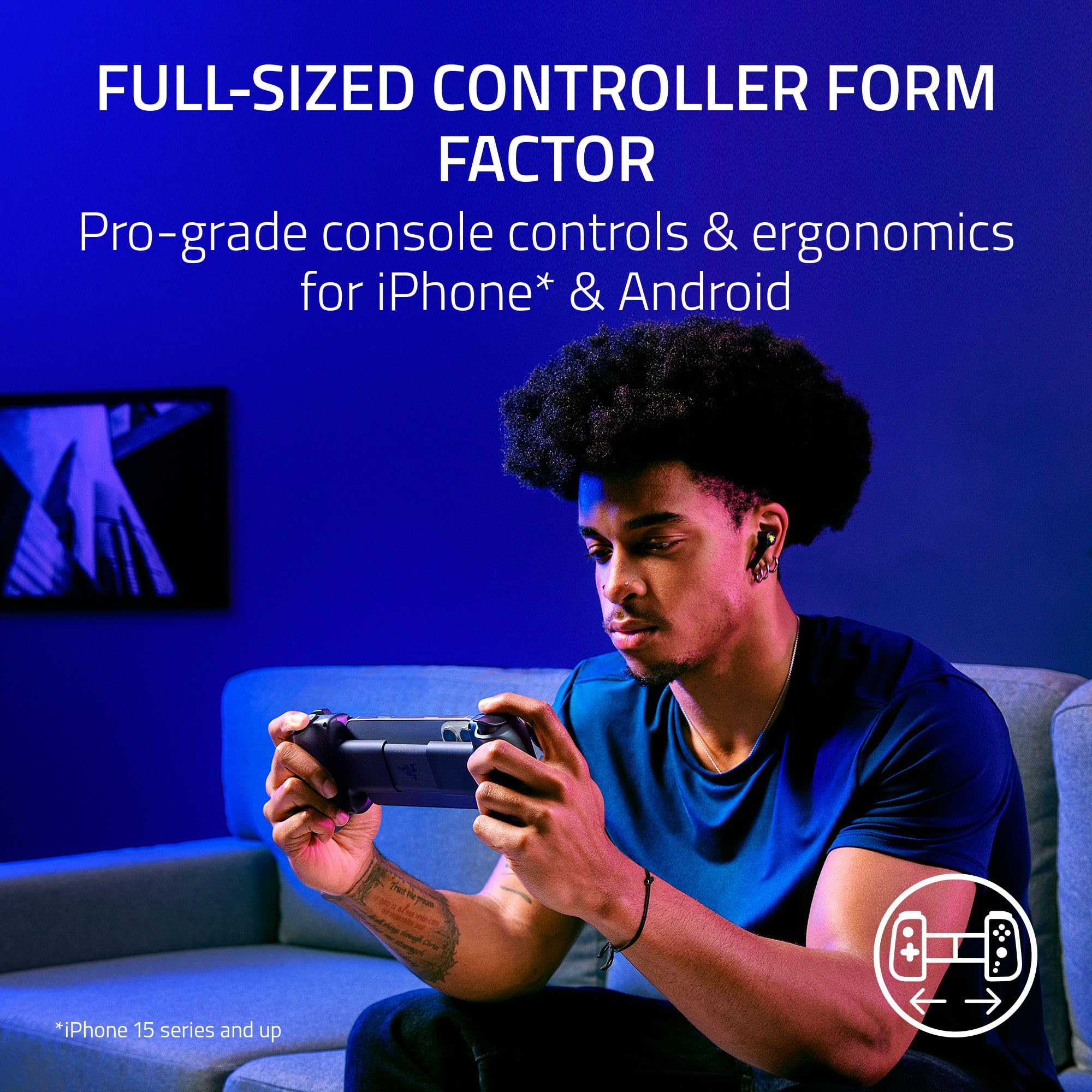 USB-C Mobile Game Controller with Anti-Drift Analog Sticks